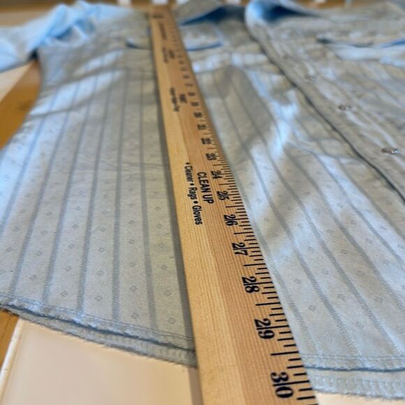 Wrangler Vintage pearl snap long sleeve western blue and silver shirt size Med - Picture 4 of 6